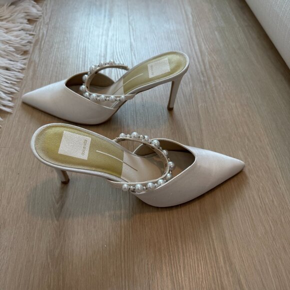 Dolce Vita Sold Out Kanika Pearl Mid Heels Vanilla Pearls Size 7 - Picture 12 of 13